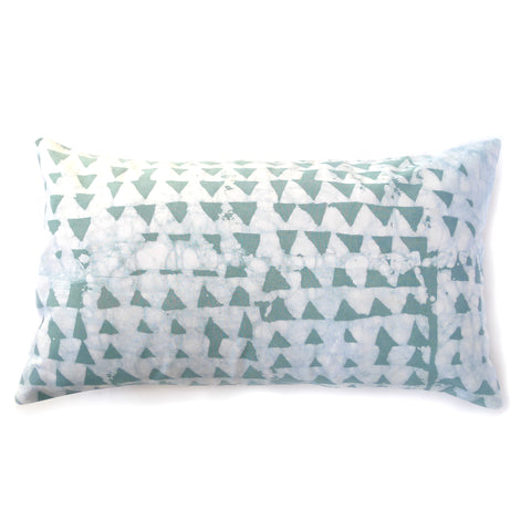 Hand Batiked Terra Pillow - 12x22" Bright Green