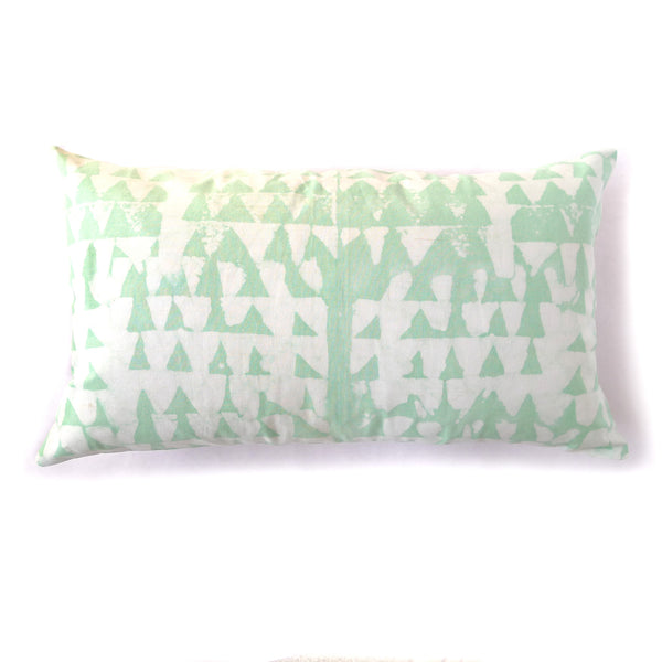 Hand Batiked Terra Pillow - 12x22" Bright Green