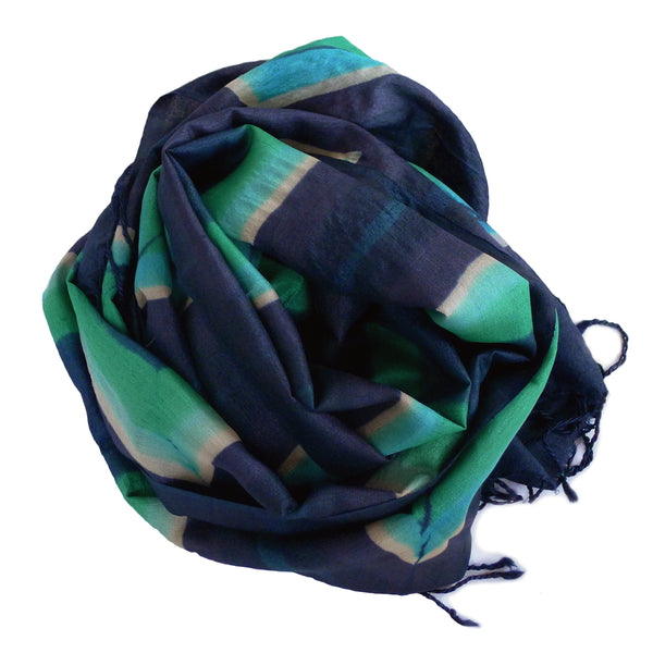Fjord Scarf - Navy - Vegan Silk