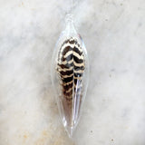 peacock plumag feather glass orb - gift for yogi, yoga teacher