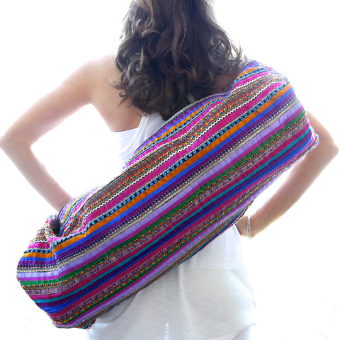 Hand Appliquéd Ribbon Yoga Mat Sling
