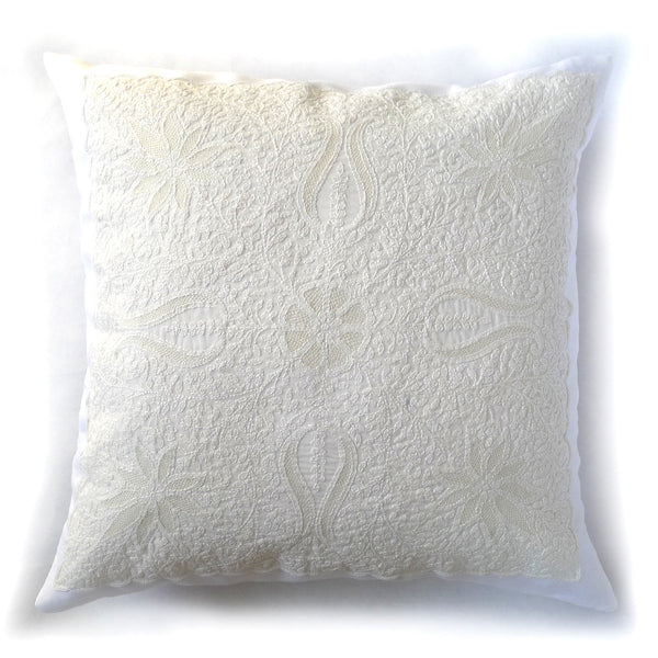 hand embroidery from india on a pillow