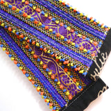 hand appliquéd yoga mat sling in dark purple