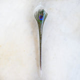 peacock feather glass orb - gift for yogi, yoga teacher